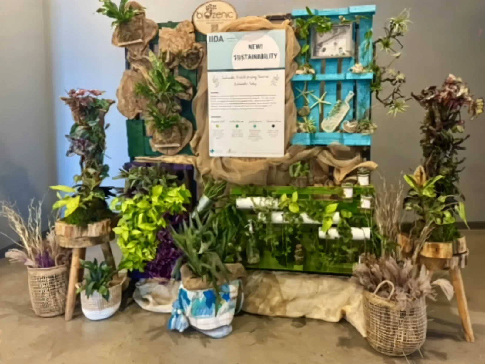 Biozenic experiential moss and greenery install for an event floor